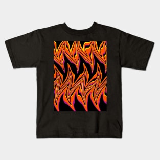 Warped in Black, Pink, Orange and Yellow Kids T-Shirt